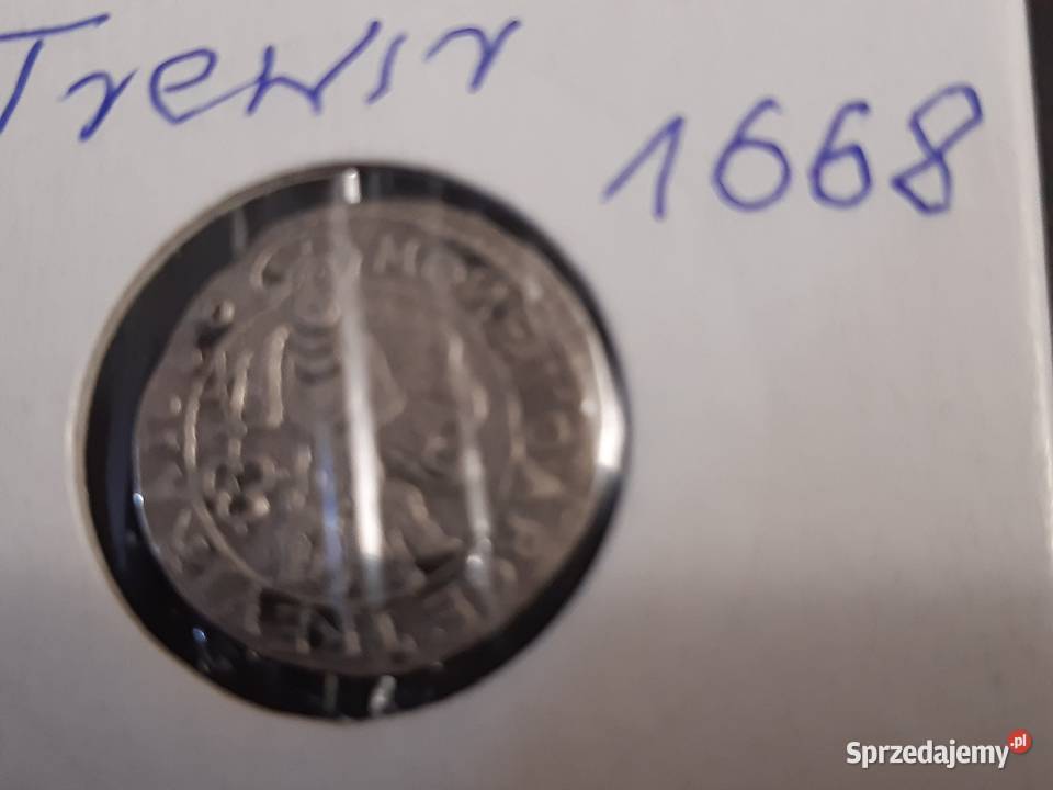 moneta srebrna Biskupstwa Trewir z 1668r Łomża