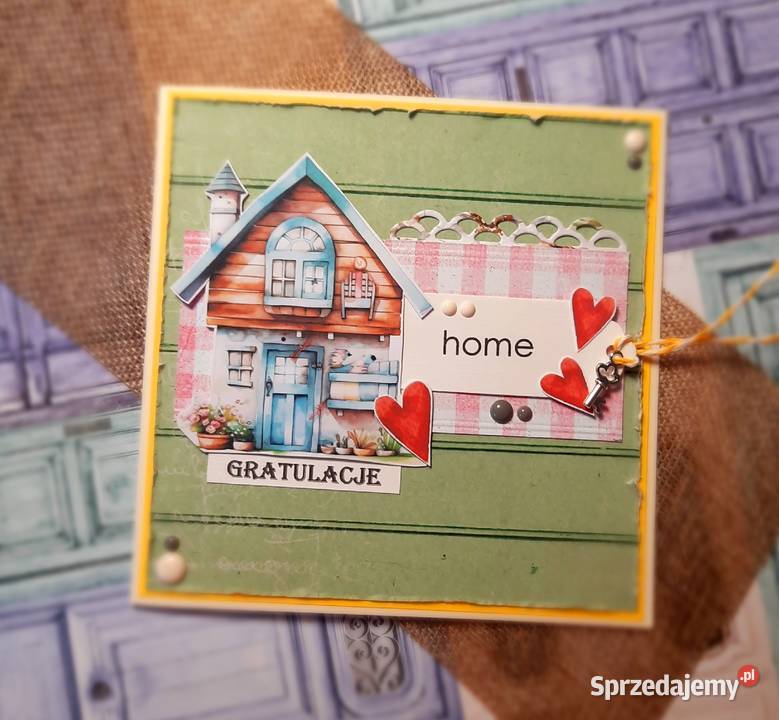 Kartka na parapetówkę handmade personalizowana Dęblin