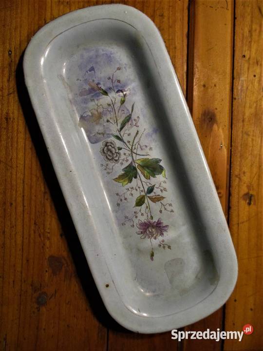 Międzywojnie Emaliowana Patera Taca Owalna mazowieckie Nieporęt