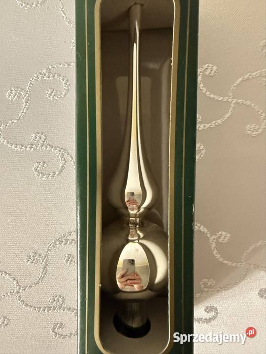 Szpic Czubek Choinkowy Srebrny Szkło Dmuchane Dekoracje i ozdoby Czerwionka-Leszczyny