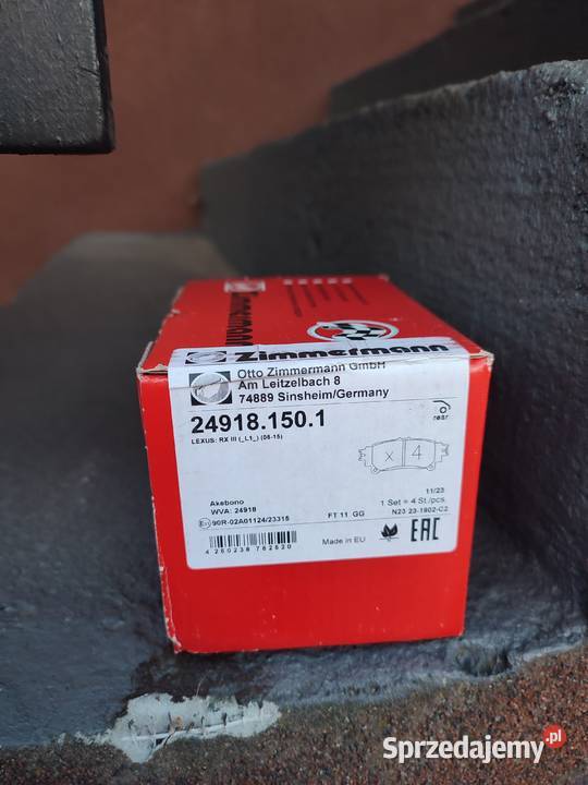 Klocki hamulcowe zimmermann 249181501 Rok produkcji 2024 Garwolin