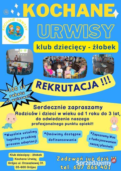 Żłobek Klub Dziecięcy KOCHANE URWISY Opieka