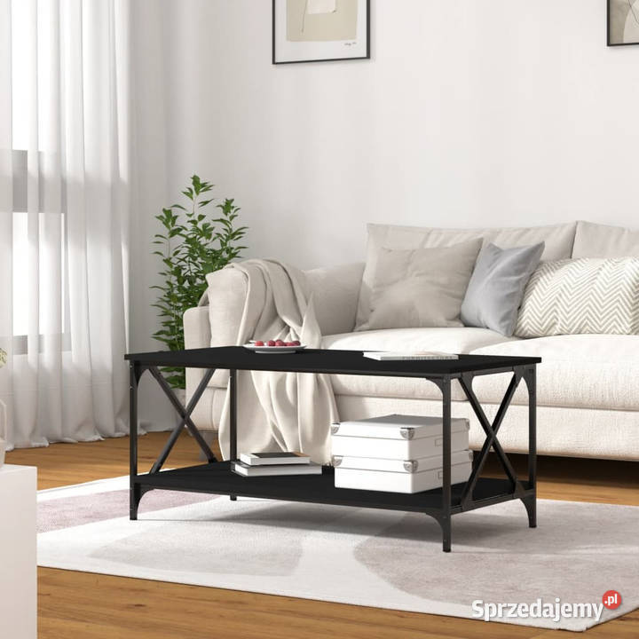 Stolik kawowy czarny 100x50x45 materiał Warszawa