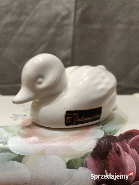 Ptak ptaszek kaczka biała porcelana Porcelana i szkło Zamość