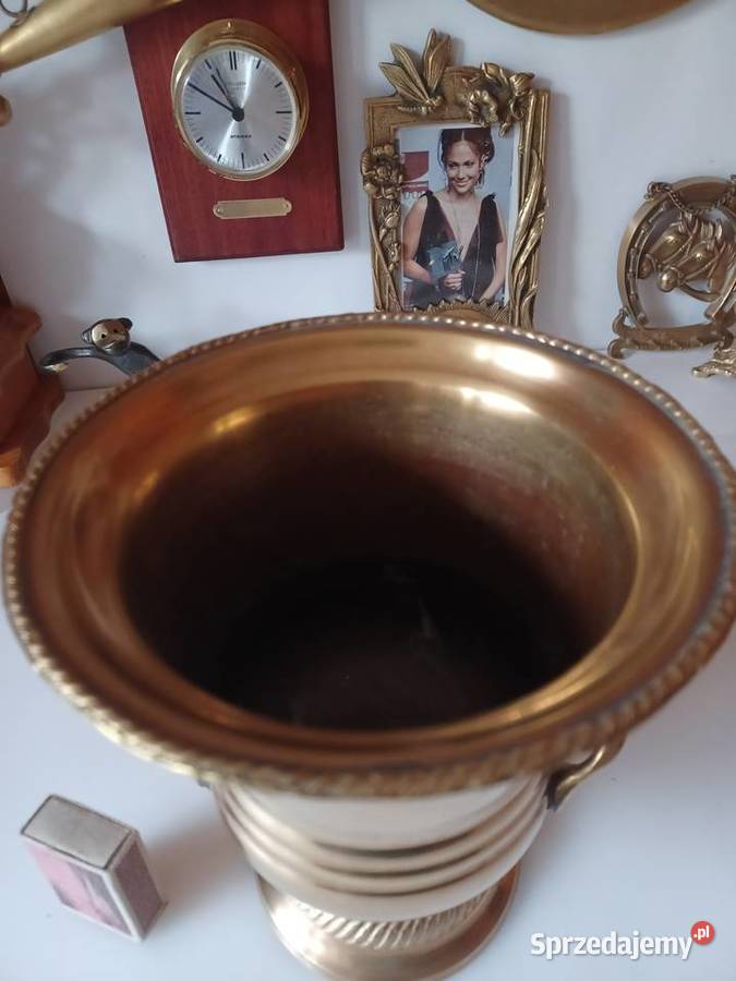 Piękna mosiężna donica Poznań sprzedam