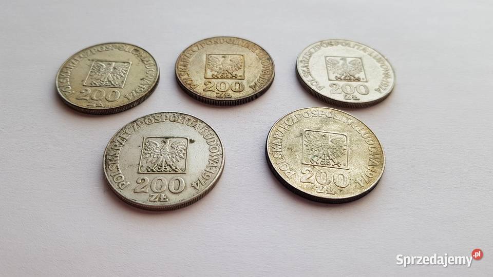 5x 200 XXXlecia PRL 1974 mapka Ag srebro 625 sprzedam