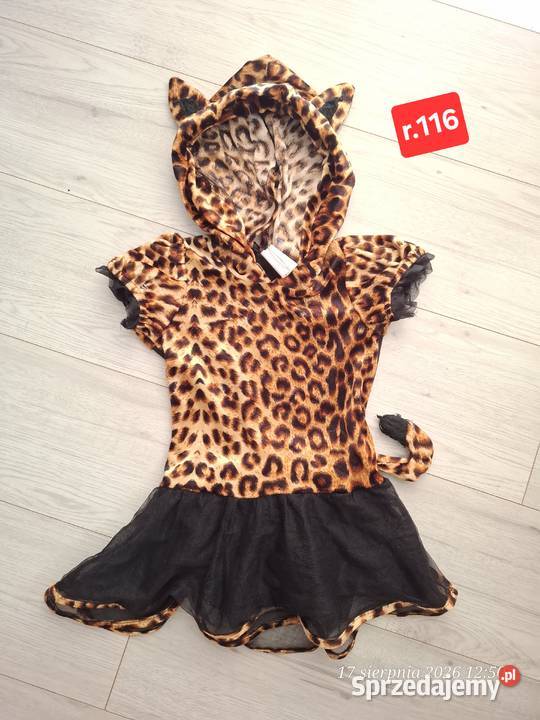 Kostium strój gepard leopard pantera z ogonem i Rozmiar 116 Koszalin