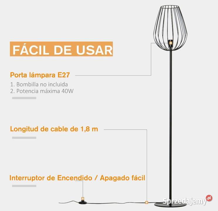 Lampa podłogowa z metalową podstawą z Brzesko sprzedam