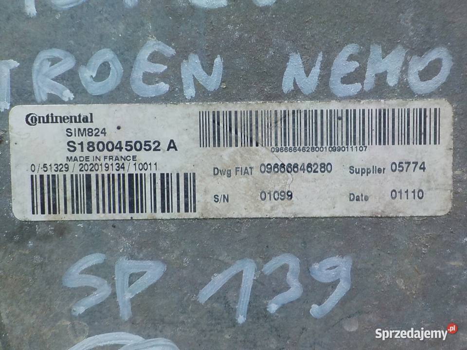 CITROEN NEMO 14 HDI 10r VAN modul sterownik osobowe Suków