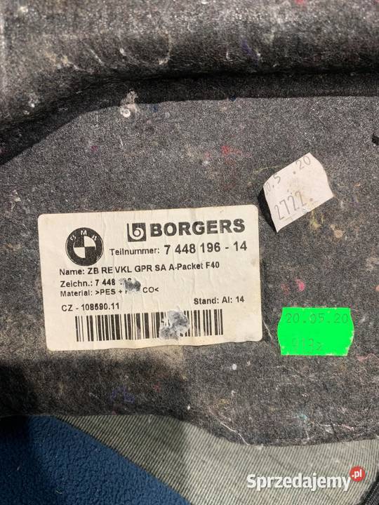 BMW F40 OBUDOWA BOCZEK BAGAŻNIKA PRAWY EUROPA osobowe