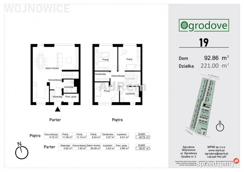 sprzedaży domu bliźniaka 9286m2 Czernica 221m2