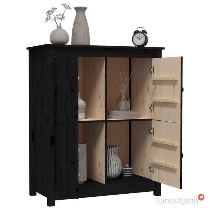 Szafka czarna 83x415x100 lite drewno sosnowe Pozostałe Warszawa