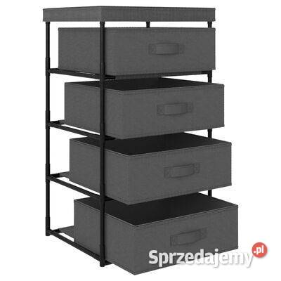 vidXL Regał z 4 koszami z tkaniny stalowy mazowieckie Warszawa sprzedam