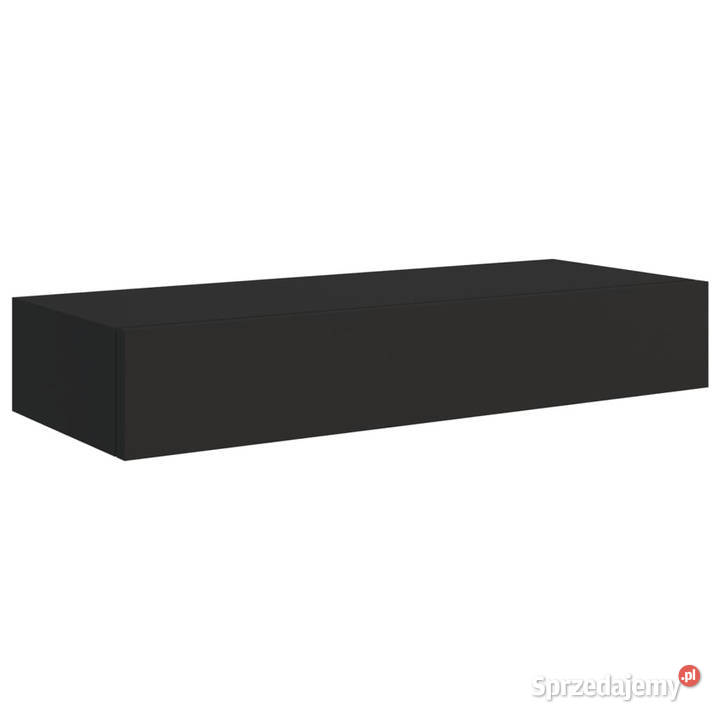 Półki ścienne z szufladą 2 czarne 60x235x10 MDF Warszawa sprzedam