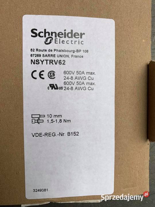 Złączka szynowa 2przewodowa 6mm2 szara ATEX Warszawa
