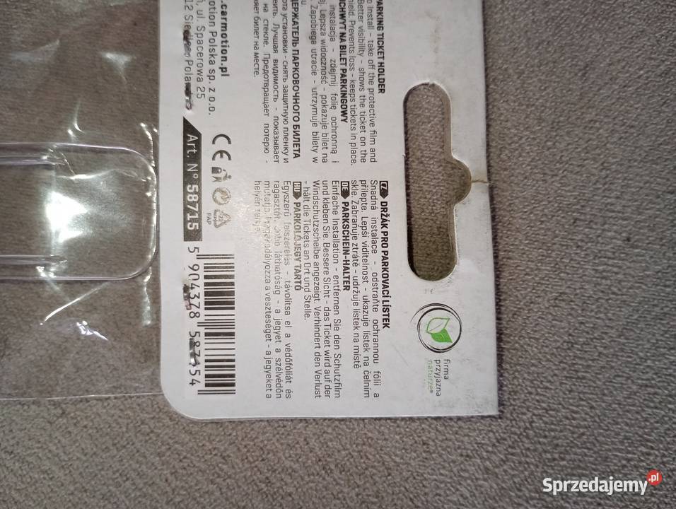 uchwyt na bilet parkingowy zachodniopomorskie