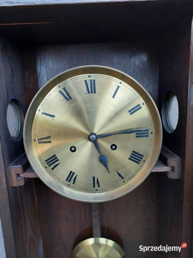 Stary zegar ścienny gabinetowy Junghans 1942r Antyki Tczew