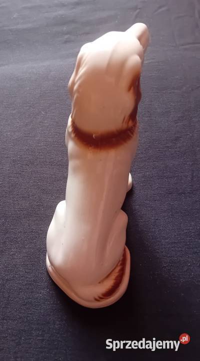 Porcelanowa figurka pies seter Około połowy XX w Koźminek