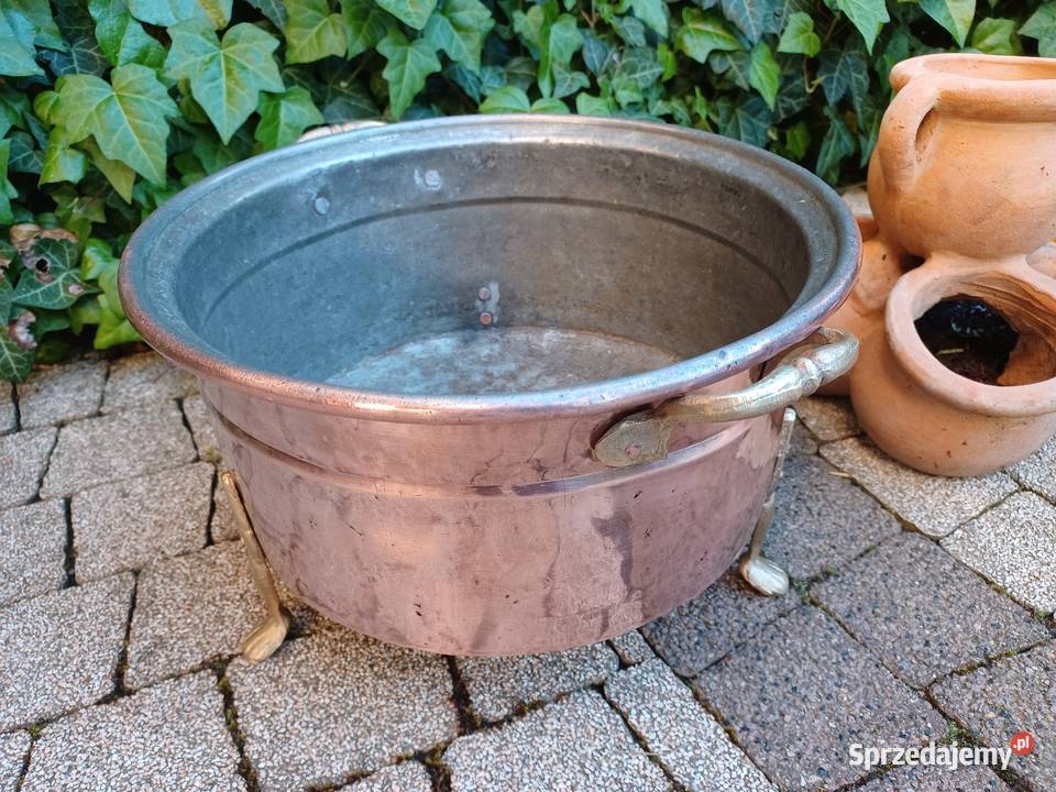 Olbrzymi skandynawski kocioł donica Miedź sprzedam