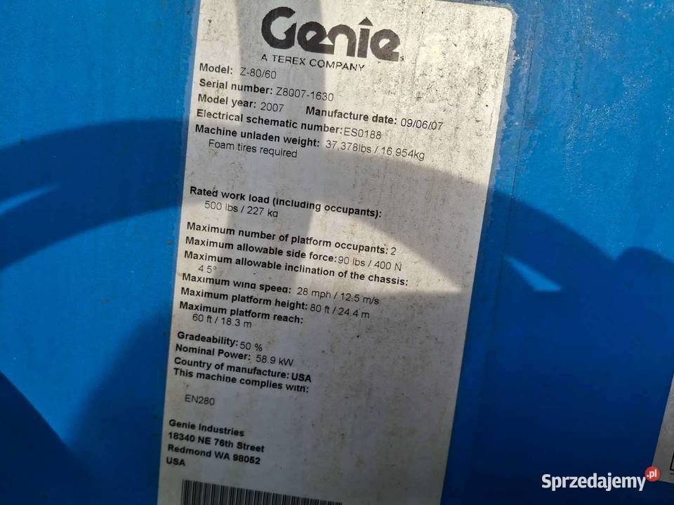 GENIE Z8060 2007 mazowieckie Warszawa