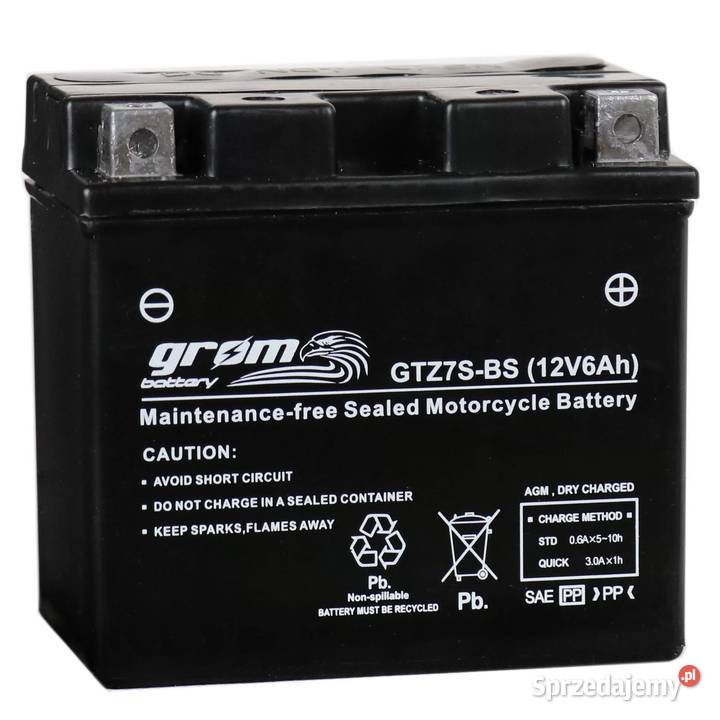 Akumulator motocyklowy GROM GTZ7SBS YTZ7SBS 12V Układ elektryczny, zapłon Układ elektryczny, zapłon Toruń