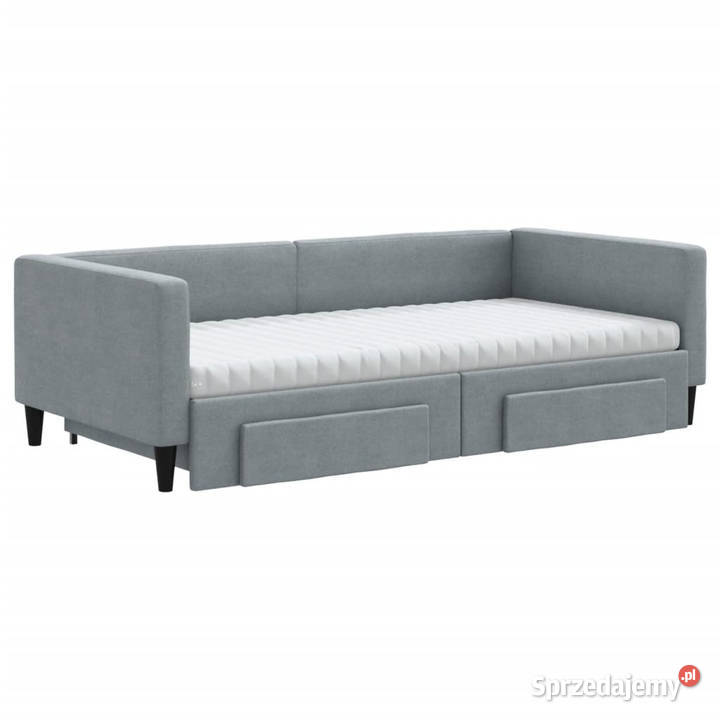 Sofa rozsuwana z szufladami jasnoszara tkanina Dom i Ogród Warszawa