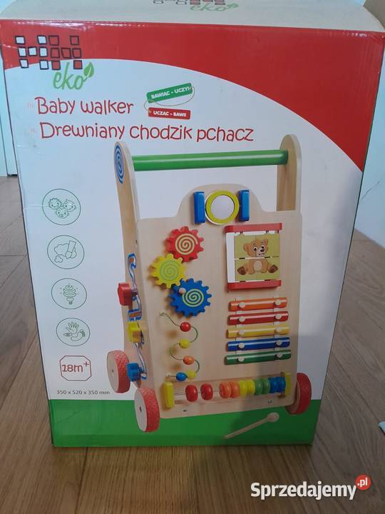 Drewniany pchacz chodzik Samochody i pojazdy Wręczyca Wielka