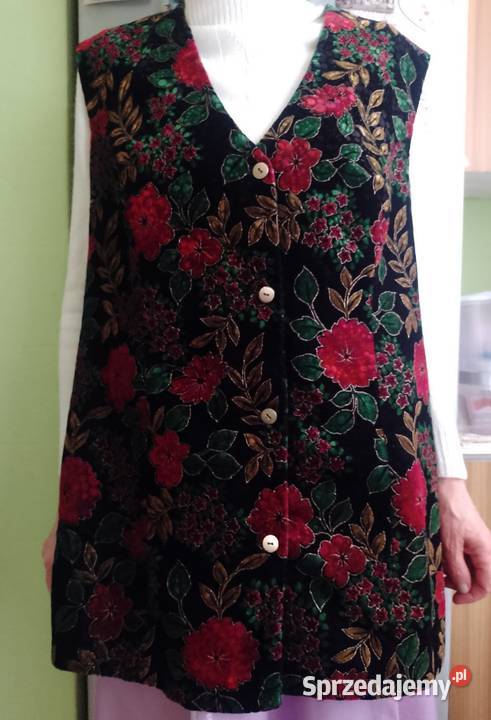 505XL Aksamitna bogato zdobiona kamizelka z małopolskie Kraków