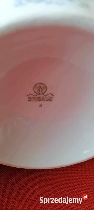 Kufel Granatowe Kwiaty Wałbrzych PRL Porcelana i szkło