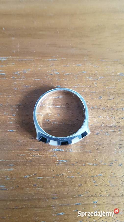 Srebrny pierścionek biały czarny próba 925 Pierścionki małopolskie Nowy Sącz