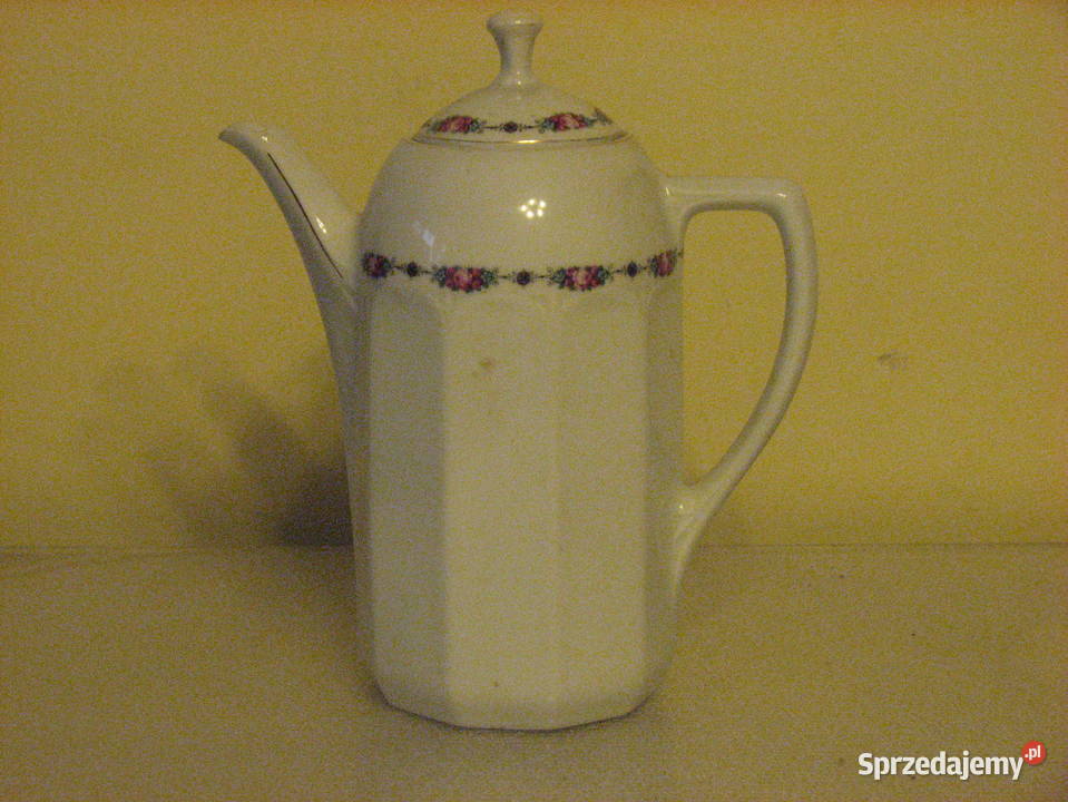 Dzbanek porcelanowy z pokrywką Łódź