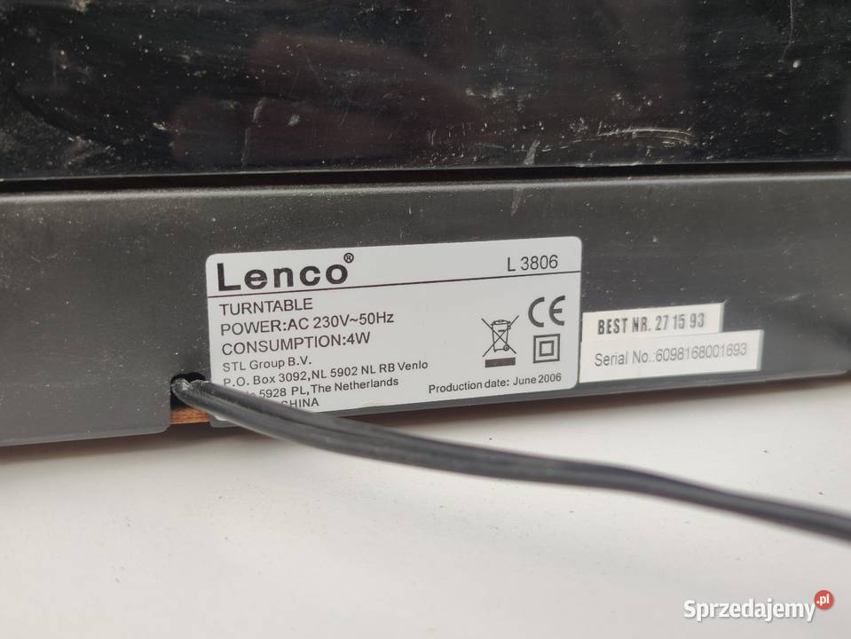 Lenco l3806 gramofon belt drive 90s y2k vintage sprzedam