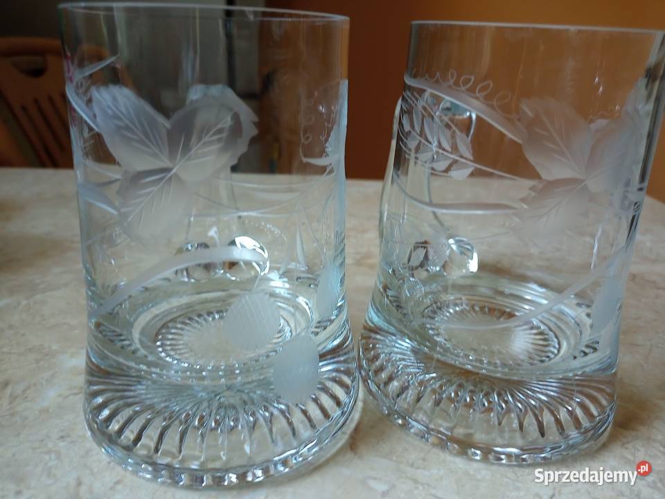 Kufle szklane z PRL przezroczysty Częstochowa