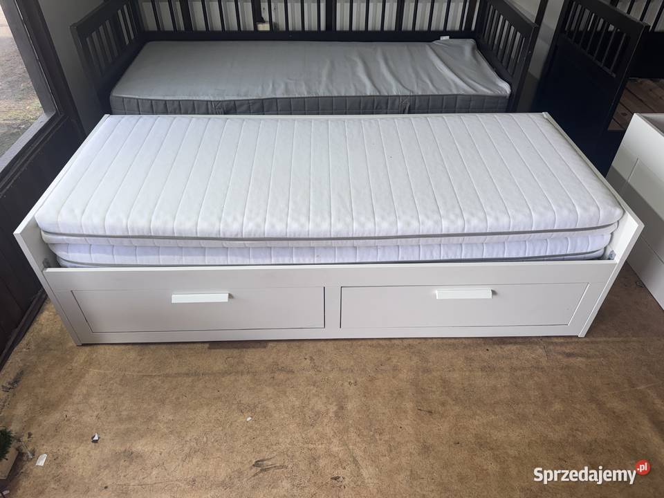 IKEA BRIMNES Leżanka Łóżko z 2 szufladami 2 śląskie