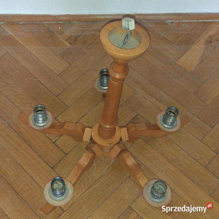 Żyrandol drewniany 5ramienny mazowieckie Warszawa