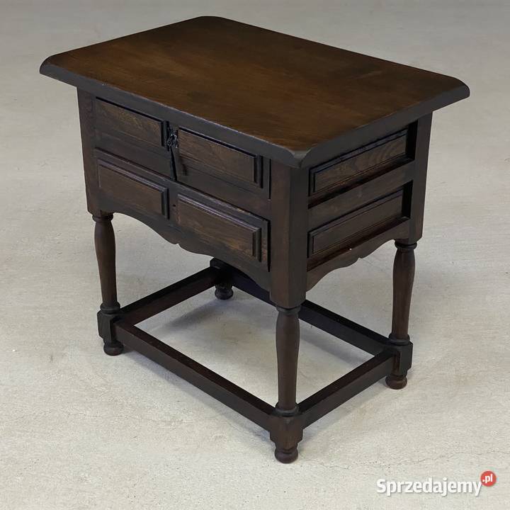 Stylowa debowa szafka komoda 2 szuflady Budno