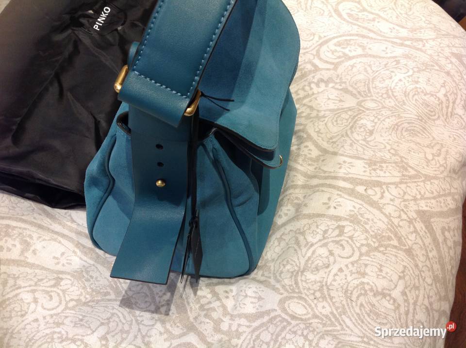 PINKO Torebka Zamszowa Damska j NOWA Skóra Nowa Sól