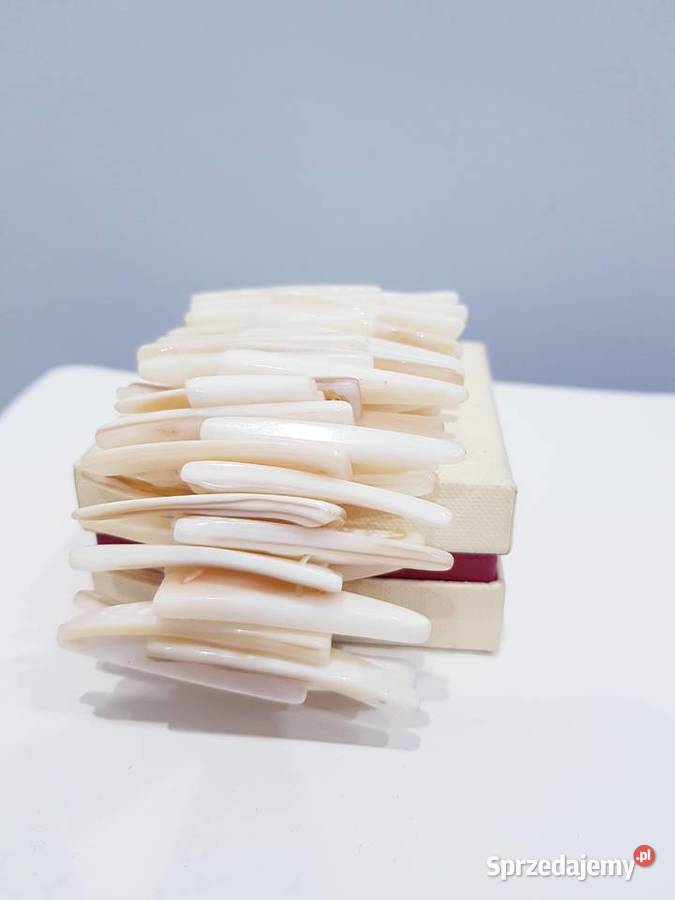 Beżowobrązowa bransoletka z masy perłowej śląskie Dąbrowa Górnicza