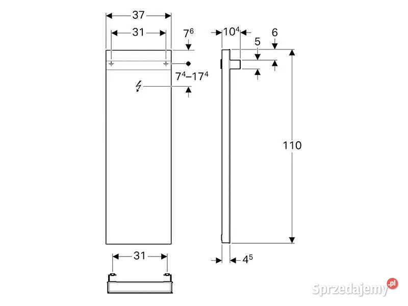 Geberit iCon xs lustro z oświetleniem 37x110 Lustra Dom i Ogród podlaskie Janów