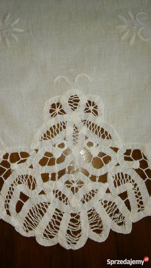 haft koronka brukselska serwetka serweta cudna Gdańsk