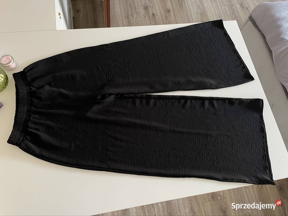 Zara czarne luźne spodnie palazzo czarny S 36 czarny sprzedam