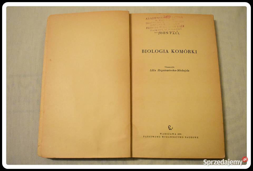 John Paul Podstawy biologii współczesnej Książki naukowe i popularnonaukowe Płock sprzedam