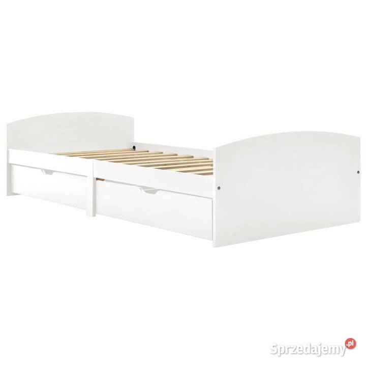 vidaXL Rama łóżka z 2 szufladami biała drewno mazowieckie sprzedam