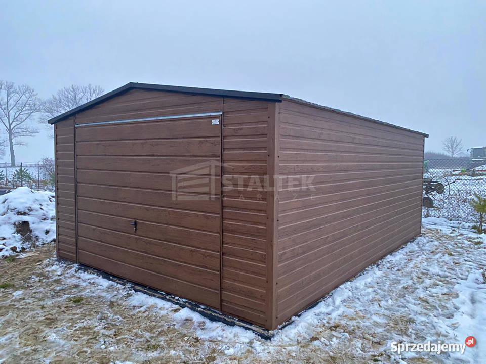 Garaz blaszany 4x5m brama uchylna drewnopodobny podkarpackie Łańcut