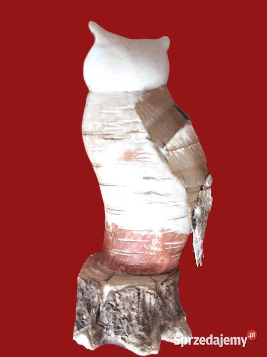 Sowa Ładna Figurka Twarda masa 18 x 8 x 8 beżowy