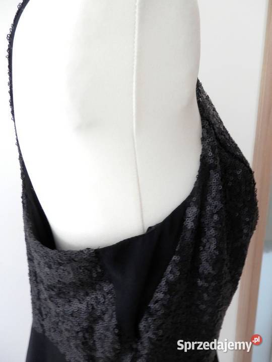 Sukienka Atmosphere Czarna Rozkloszowana Cekiny Łomża