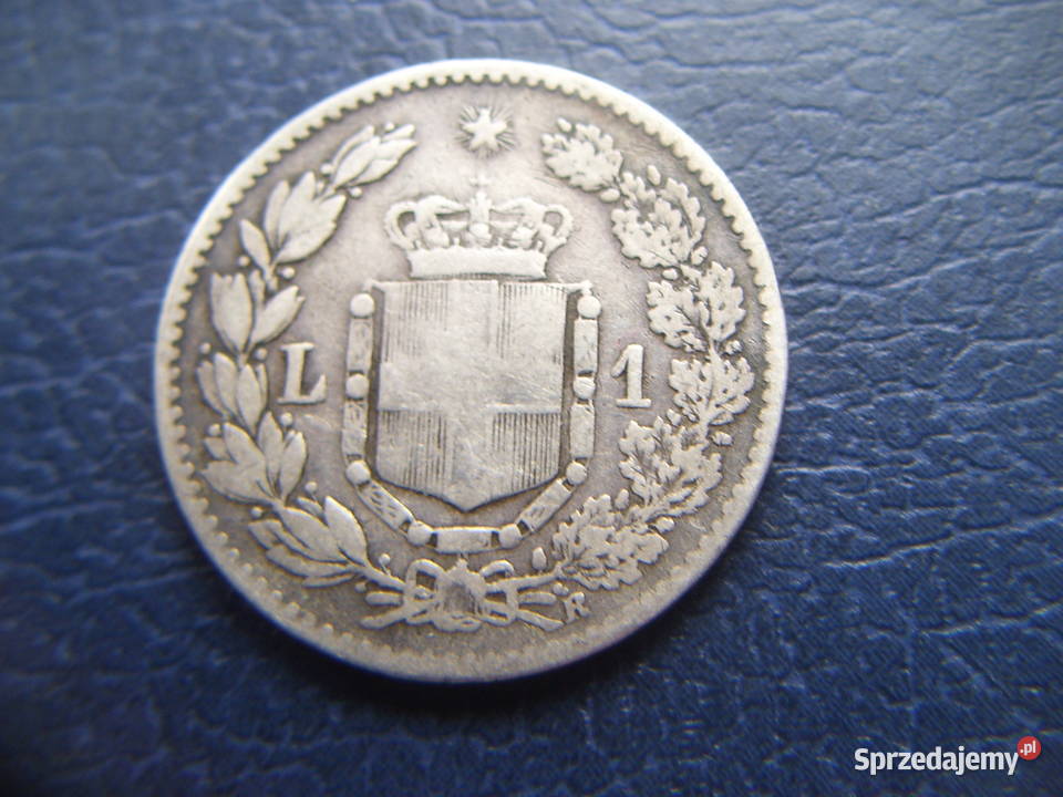 Stare monety 1 lir 1886 Włochy srebro