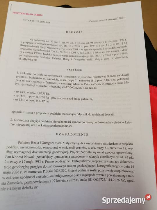 Działka budowlana Krasnobrodzka Nadrzeczna Zamość