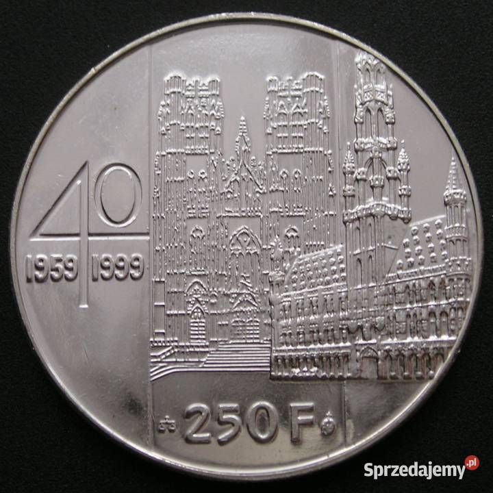 BELGIA 250 FRANKÓW 1999 PARA KRÓLEWSKA SREBRO Numizmatyka