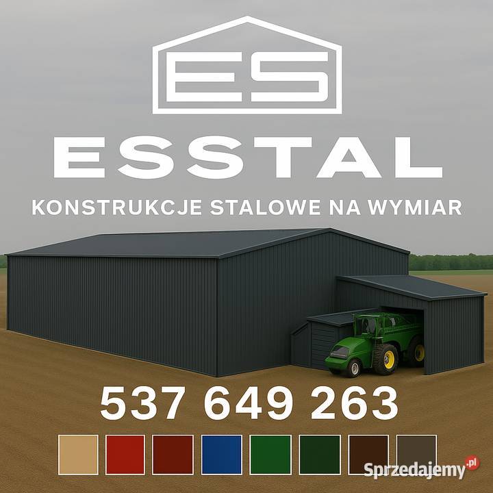 DUŻY Garaż Blaszany GRAFITOWY Wiata Magazynowa Olsztyn